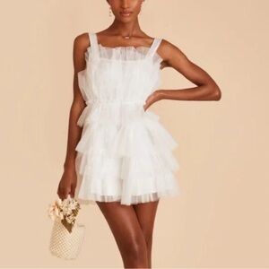 Storia White Ruffled Dress